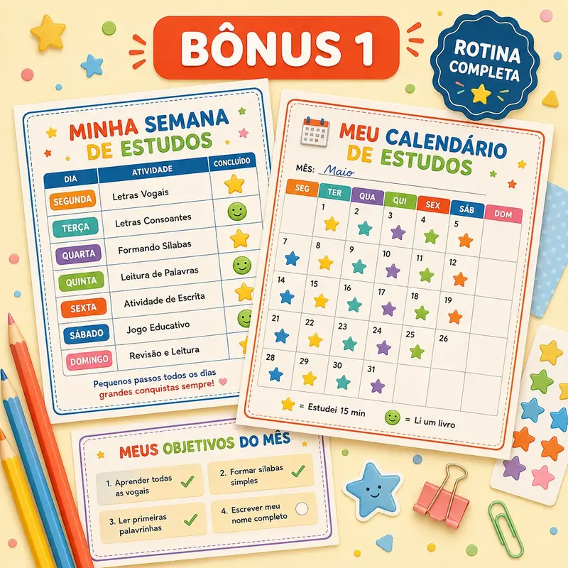 Capa do bônus 1: Calendário de Rotina de Estudos