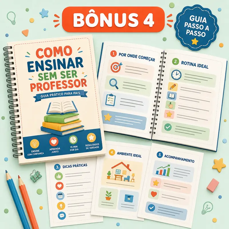 Capa do bônus 4: Guia 'Como ensinar sem ser professor'