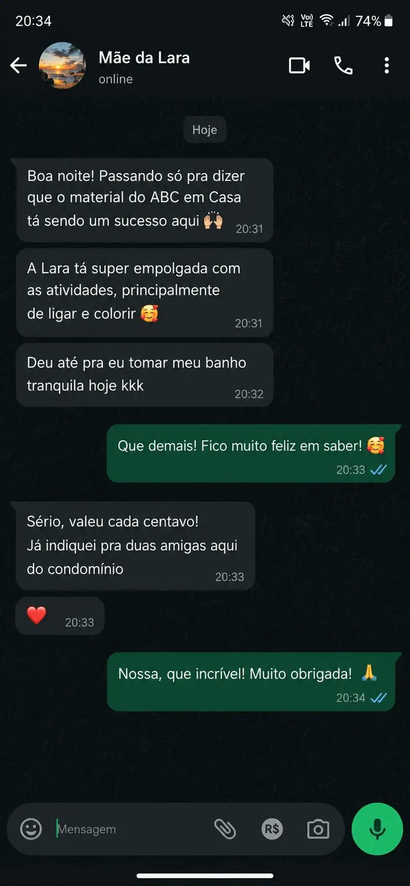 Print de feedback de cliente 3